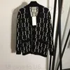 Designer Double Letter Black Sweaters Classic Jacquard Women Outdoor Cardigan Ins Fashion Cashmere Sticked tr￶ja