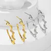 Hoopörhängen så 1Pair Copper Zircon Winding Snake Shape Jewelry for Women Fashion Simple Apprendate Party Present grossist