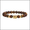 Beaded Strands Buddha Beaded Bracelet Classic Natural Stone Couple Bracelets For Men Women Fashion Jewelry Drop Delivery Dhfkn