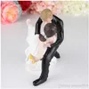 Wedding Cake Decoration White And Black Bride And Bridegroom Couple Figures Toppers Classic Kissing Hug Cheap