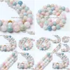 Pierre 8Mm Perles Naturelles Colorf Morganite Ronde En Vrac Pour La Fabrication De Bijoux 15Inche / Strand Diy Bracelet Collier Drop Delivery Dhgarden Dhujv