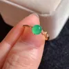 Cluster Rings Female Ring 18K Gold Round Natural Emerale Green Stone Fine Jewelry Engagment Anniversary Dating Wedding With Certificate