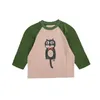 Tshirts Ins Bobo Korean Childrens Autumn Winter Clothes for Girls Boys Baby Long Sleeve Tshirt Tecknad roliga toppar bär tee bomull rty 230301