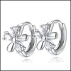 매력 Sier Earring Woman Eor Buckle Fashion Jewelry Crystals Earring Retro Five Leaf Flower Drop Delivery DH76B