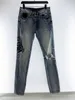 2023 Jeans pour hommes Designers Jean Hombre Pantalons Hommes Broderie Patchwork Déchiré pour Tendance Marque Moto Pantalon Hommes Skinny