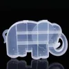 Scatole portaoggetti Contenitori 20 13 2,5 cm Cartone animato Elefante Scatola Trasparente Gioielli in plastica Custodia regolabile Organizer Perline LX4655