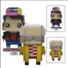 Brickheadz Moc 더 나은 미래의 의사로 돌아 가기 Brown Martyed 빌딩 블록 DIY 벽돌 머리 어린이 장난감 선물 H0824205t