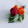 Dekorativa blommor 5pieces/Lot Wedding Boutonniere Groom Groomsman tyg Corsage Artificial Flower Prom Party Män kvinnor passar brosch