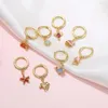 Hoop Earrings VIVILADY 1Piece Copper Zircon Ocean Animal Dolphin Jellyfish Jewelry For Women Fashion Party Gift Wholesale