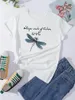 Симпатичная графическая футболка Dragonfly, милая мультипликационная рубашка с короткими рукавами, повседневные топы каждый день, женская одежда