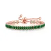 Regulowane kolorowe diamentowe bransoletki prostokątne kryształowe bransoletka tenisowa akcesoria moda kreatywny prezent