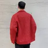 Herenjassen geweven heldere heren zijden wollen jas 2023 losse revers met eenmalige borsten lange mouw rode oversized jas herfst winter tops