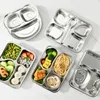 Plates Stainless Steel Divided Tray Kids Children Mes Trays Portion Control Durable Household Kitchen Restaurant Dish