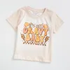 Zestawy odzieżowe Ekskluzycje Girlymax Christmas Short Sleeve stroje Baczeniczne Bieled Top Tshirt Santa Pumpkin Lopard Butique Kids 230214