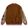 Mens Jackets American Retro Bear Embroidered Coats Y2K Street Hip Hop Trend Baseball Uniform Couple Casual Wild Jacket 230214