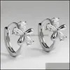 매력 Sier Earring Woman Eor Buckle Fashion Jewelry Crystals Earring Retro Five Leaf Flower Drop Delivery DH76B
