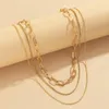 Chains Bohemian Simple Bead Box Hollow Necklace Female Retro Creative Fashion Gold Color Metal Charm Clavicle Necklaces Girl Jewelry