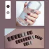 False unhas 24pcs com desenhos Flores Pearls pressionam para mulheres dicas de capa completa cola