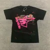 23ss Männer T-Shirt Pink Young Thug Sp5der 555555 mans Frauen 1 1 Qualität Schäumender Druck Spinnennetz Muster T-Shirt Mode Top T-Shirts