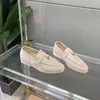İtalya tasarımcısı loropiana ayakkabıları İtalyan lp lefu ayakkabıları kaşmir büyük tembel ayakkabılar kadın süet deri bir ayak süet fasulye ayakkabıları
