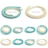 Turquoise 8Mm100Pcs 3X6Mm Natural Stone Green White Turquoises Beads For Jewelry Making Round Loose Spacer Diy Bracelet Neck Dhgarden Dh2P0