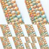 Turquoise 8Mm Naturel Jaune Bleu Arc-En-Pierres Rondes Entretoise Perles En Vrac Pour Collier Bracelet Charmes Bijoux 4Mm 6Mm 10Mm Dhgarden Dh0Jp