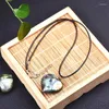 Decorative Figurines Natural Labradorite Moonstone Love Heart Ocean Pendant Jewelry Necklace Crystal Semi-precious Stone Energy Shape