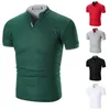 Polos męski 2023 Polo Shirt Men Summer Solid Solid Short Tlee Slim Stand Flar Mężczyzna oddychający męski Tee M-3x