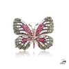 Pins Brooches Big Butterfly For Women Insect Pin Winter Design Fashion Jewelry Rhinestone Luxury Crystal Pins Drop Delivery Dhdbt