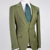 Costumes Hommes Blazers Dernière Conception Vert Peal Revers Avec Un Bouton Hommes 3 Pièces Costume Homme Marié Mariage Terno Masculino Slim Fit Blazer