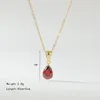 S3426 bijoux fantaisie couleur bonbon goutte d'eau cristal strass pendentif collier en acier inoxydable tour de cou chaîne collier