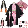 Thème Costume Anime Demon Slayers Kimetsu no Yaiba Cosplay Costume Nezuko Kamado Kimono Uniforme Halloween Vêtements 230214