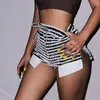 Vrouwen Shorts Zebra Print Skinny Lace Up Harige Side Split Vrouwen 2023 Mode Wilde Casual Streetwear Elastische Mini Bodems