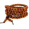 Bärade naturliga trä modearmband 108 Buddhistiska bönpärlor män kvinnor lång armband religion gåva droppe leverans smycken dhgarden dh3k5