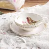 Cups Saucers European Style Flower Design Coffee Set 150ml Tea Phnom Penh Ceramic Cup And Saucer For Time Bone China