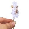 Декоративные цветы рекомендуют свадьбу Boutonniere Pure белый атлас -жених Crystal Corsages и Boutonnieres PROM XH1804