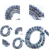 Piedra azul aventurina cuentas espaciadoras sueltas redondas naturales 40 cm hebra 4 6 8 10 12 mm para pulseras de bricolaje brazalete fabricación de joyas gota Dhgarden Dhybn