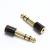 6.5MM Male To 3.5MM Female Cables Connectors Plug Mini Audio Adapter Headset Microphone Connector Converter Aux Cable Adapter black grey new style