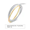 Wedding Rings Interlocked Cute Tail For Women Gold-color Stainless Steel Twist Circle Finger Elegant Hobo Dainty Girl Party Jewelry Gift