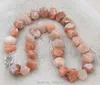 Chaînes Rose Sunstone Stone Flat Faceted 15 20mm Collier 18inch Gros Perle Discount Cadeau