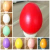 Children Party Favor Wood Simulation Easter Egg Solid Color Paintable Drawing Artificial Egg DIY Hand Painted Wooden Easter Eggs Huevos De Pascua De Madera