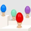Dzieci impreza Favor Symulacja drewna jajka wielkanocne kolor stały kolor Rysunek sztuczny jajko ręcznie malowane drewniane jajka wielkanocne huevos de pascua de madera