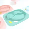 Piatti Ciotola da pranzo in silicone infrangibile per piatti per neonati Piatti per piatti Set di stoviglie Bambino carino che mangia Infantil