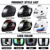 Casques de cyclisme Uchoose Certification de casque de moto unisexe Double lentille casque de section transversale casque de casque modulaire de sécurité avec J230213