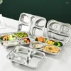 Plates Stainless Steel Divided Tray Kids Children Mes Trays Portion Control Durable Household Kitchen Restaurant Dish