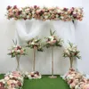 Gehobene künstliche Blumenreihe Hochzeit Hintergrund Dekoration Road Zitierte Arrangement Blumenbogen Dekor Requisiten für Party 5pcs