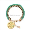 Brins de Perles Tang Yin Charme Simple 12 Constellation Bracelet Perlé Pierre Naturelle Cancer Poissons Capricorne Balance Et Autre Bracele Dhp7U