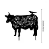 Garden Decorations Cow Stake Acrylic Yard Stakes Statue Black Ornaments Statues For Outdoor Home Decor Cattle Silhouette