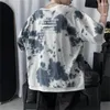 Herrar t shirts sommar män tshirts trend tie-dye tryck toppar man o-hals kort ärm tees mens t-shirt