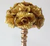 装飾的な花20cmウェディングシルクキスボールデコレーションのための金プラスチックな内なるお祝いフラワーパーティーの装飾